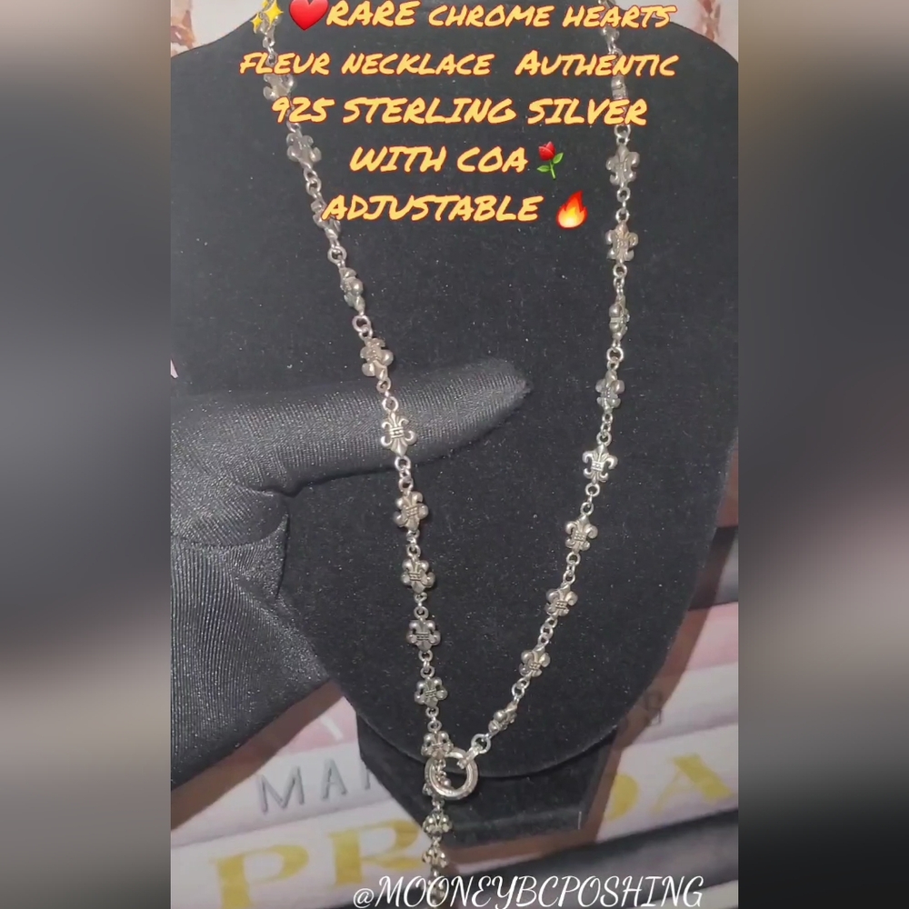 VINTAGE CHROME HEARTS RARE Fleur necklace  Authentic 925 WITH COA - Picture 13 of 17